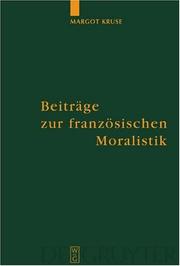 Cover of: Beiträge zur französischen Moralistik