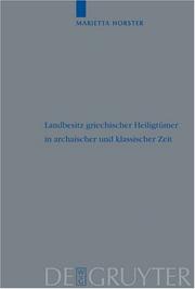 Cover of: Landbesitz Griechischer Heiligtumer In Archaischer Und Klassischer Zeit (Religionsgeschichtliche Versuche Und Vorarbeiten)