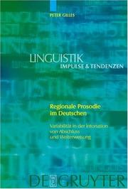 Cover of: Regionale Prosodie Im Deutschen by Peter Gilles