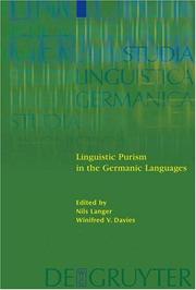 Cover of: Linguistic Purism In The Germanic Languages (Studia Linguistica Germanica)