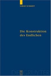 Cover of: Die Konstruktion Des Endlichen by Sarah Schmidt