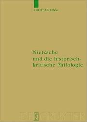 Cover of: Nietzsche Und Die Historisch-kritische Philologie (Monographien Und Texte Zur Nietzsche-Forschung)