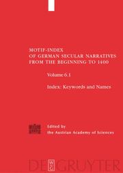 Cover of: Motif Index of German Secular Narratives from the Beginning to 1400 by 