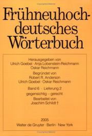 Cover of: Fruhneuhochdeutsches Worterbuch