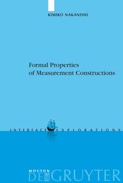 Cover of: Formal Properties of Measurement Constructions