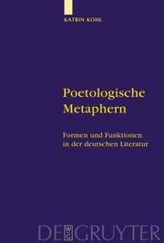 Cover of: Poetologische Metaphern by Katrin Kohl