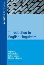 Introduction to English linguistics by Ingo Plag