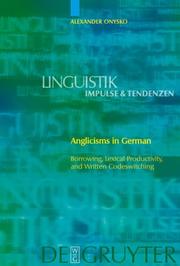 Anglicism in German by Alexander Onysko