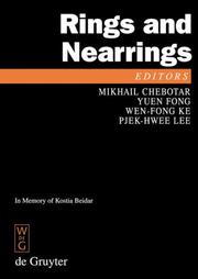 Cover of: Rings and Nearrings (De Gruyter Proceedings in Mathematics)