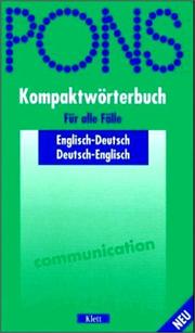Cover of: PONS Kompaktwörterbuch Englisch. Englisch- Deutsch / Deutsch- Englisch. by Erich Weis