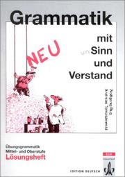Cover of: Grammatik Mit Unsinn Verstand by Wolfgang Rug, Andreas Tomaszewski