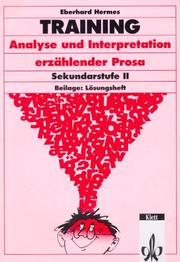Cover of: Training, Analyse und Interpretation erzählender Prosa, Sekundarstufe II
