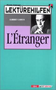 Cover of: Lektürehilfen Camus 'L' Etranger'. by Albert Camus