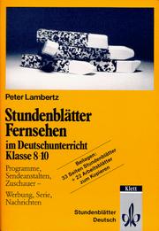 Cover of: Stundenblätter Fernsehen im Deutschunterricht