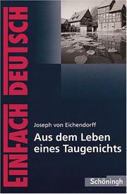 Cover of: Aus dem Leben eines Taugenichts. Textausgabe.