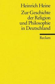 Cover of: Zur Geschichte der Religion und Philosophie in Deutschland.