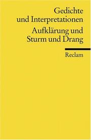 Cover of: Gedichte und Interpretationen 2. Aufklärung und Sturm und Drang.