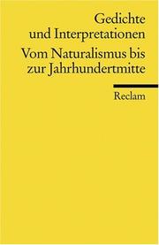 Cover of: Vom Naturalismus Bis Zur Jahr by Gedichte