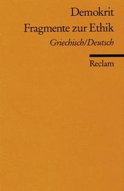 Cover of: Fragmente zur Ethik.