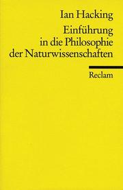 Cover of: Einführung in die Philosophie der Naturwissenschaften.