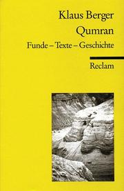 Cover of: Qumran. Funde - Texte - Geschichte.