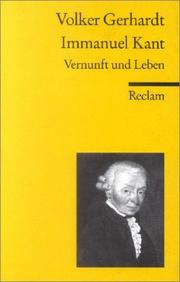 Cover of: Immanuel Kant. Vernunft und Leben.