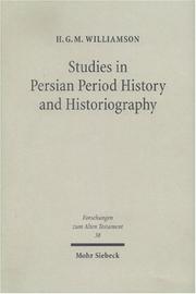Cover of: Studies In Persian Period History and Historiography (Forschungen Zum Alten Testament)
