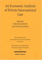 Cover of: An Economic Analysis of Private International Law (Materialien Zum Auslandischen Und Internationalen Privatrecht)