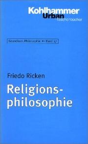 Cover of: Religionsphilosophie. by Friedo Ricken