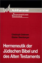 Cover of: Hermeneutik der Jüdischen Bibel und des Alten Testaments.