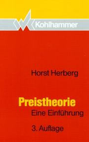 Cover of: Preistheorie. Eine Einführung.