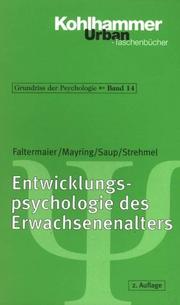 Cover of: Entwicklungspsychologie des Erwachsenenalters. ( Grundriß der Psychologie, 14).