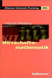 Cover of: Wirtschaftsmathematik. by Horst Peters