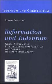 Cover of: Reformation und Judentum. by Achim Detmers