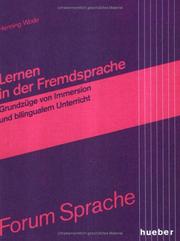 Cover of: Lernen in der Fremdsprache: Grundzüge von Immersion und bilingualem Unterricht.