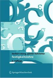 Cover of Festigkeitslehre by herbert mang,günter hofstetter