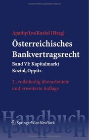 Cover of: Österreichisches Bankvertragsrecht: Band VI: Kapitalmarkt (Springers Handbücher der Rechtswissenschaft)
