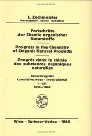 Cover of: Generalregister / Cumulative Index Bände 1 bis 20 (1938-1962) (Fortschritte der Chemie organischer Naturstoffe / Progress in the Chemistry of Organic Natural Products)