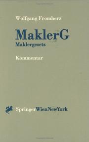 Cover of: Kommentar zum MaklerG by Wolfgang Fromherz