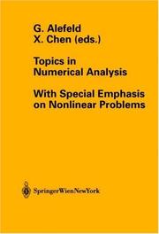 Cover of: Topics in Numerical Analysis: With Special Emphasis on Nonlinear Problems (Computing Supplementa)