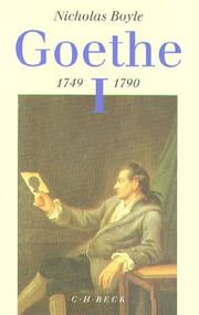 Cover of: Goethe, Der Dichter in seiner Zeit, Bd.1, 1749-1790 by Nicholas Boyle