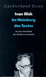 Cover of: Im Weinberg des Textes. by Ivan Illich