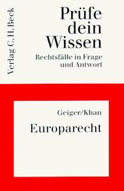 Cover of: Prüfe dein Wissen, H.27, Europarecht