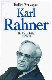 Cover of: Karl Rahner. by Albert Raffelt, Hansjürgen Verweyen