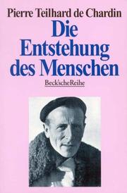 Cover of: Die Entstehung des Menschen.