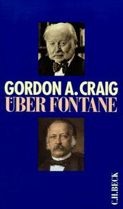Cover of: Über Fontane by Gordon Alexander Craig