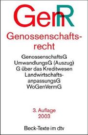 Cover of: Genossenschaftsgesetz ( GenG).