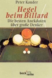 Cover of: Hegel beim Billard. Die besten Anekdoten über große Denker.