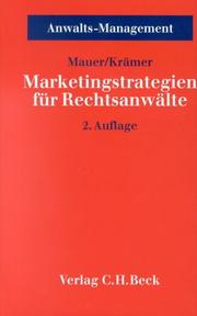 Cover of: Marketingstrategien für Rechtsanwälte.