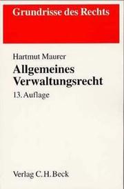 Cover of: Allgemeines Verwaltungsrecht.